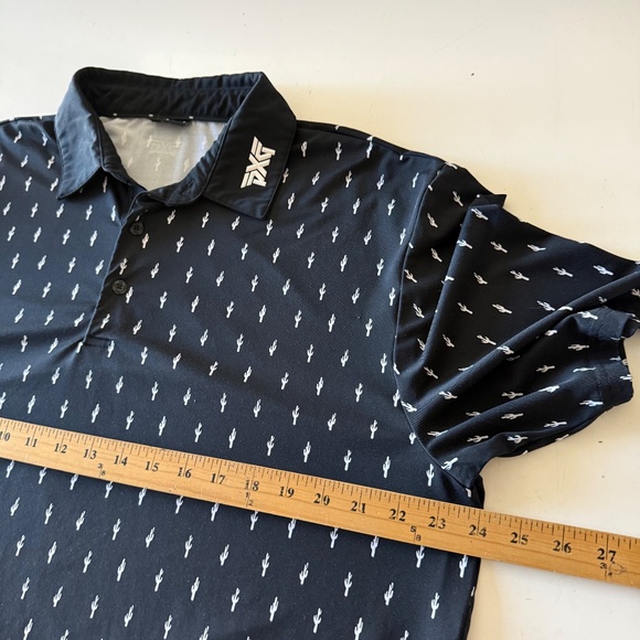 PXG Parson Xtreme Primary Black Cactus AOP Performance Golf Polo Mens LARGE - Picture 7 of 9